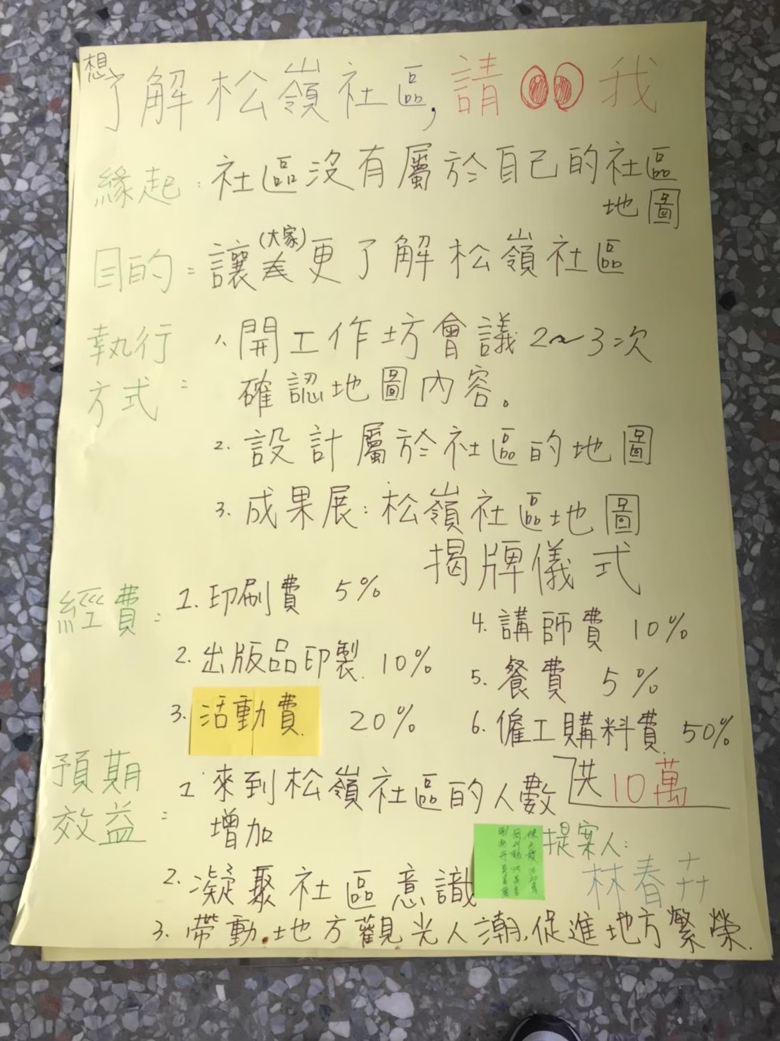 松嶺社區提案1(原始提案海報)